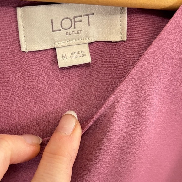 LOFT Pink Sheath Dress with Flutter Sleeves - Picture 3 of 4